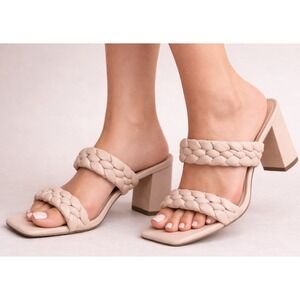 Dolce Vita Pailey Mule Sandal Women 7.5 Braid Strap Minimal Capsule Block Heel